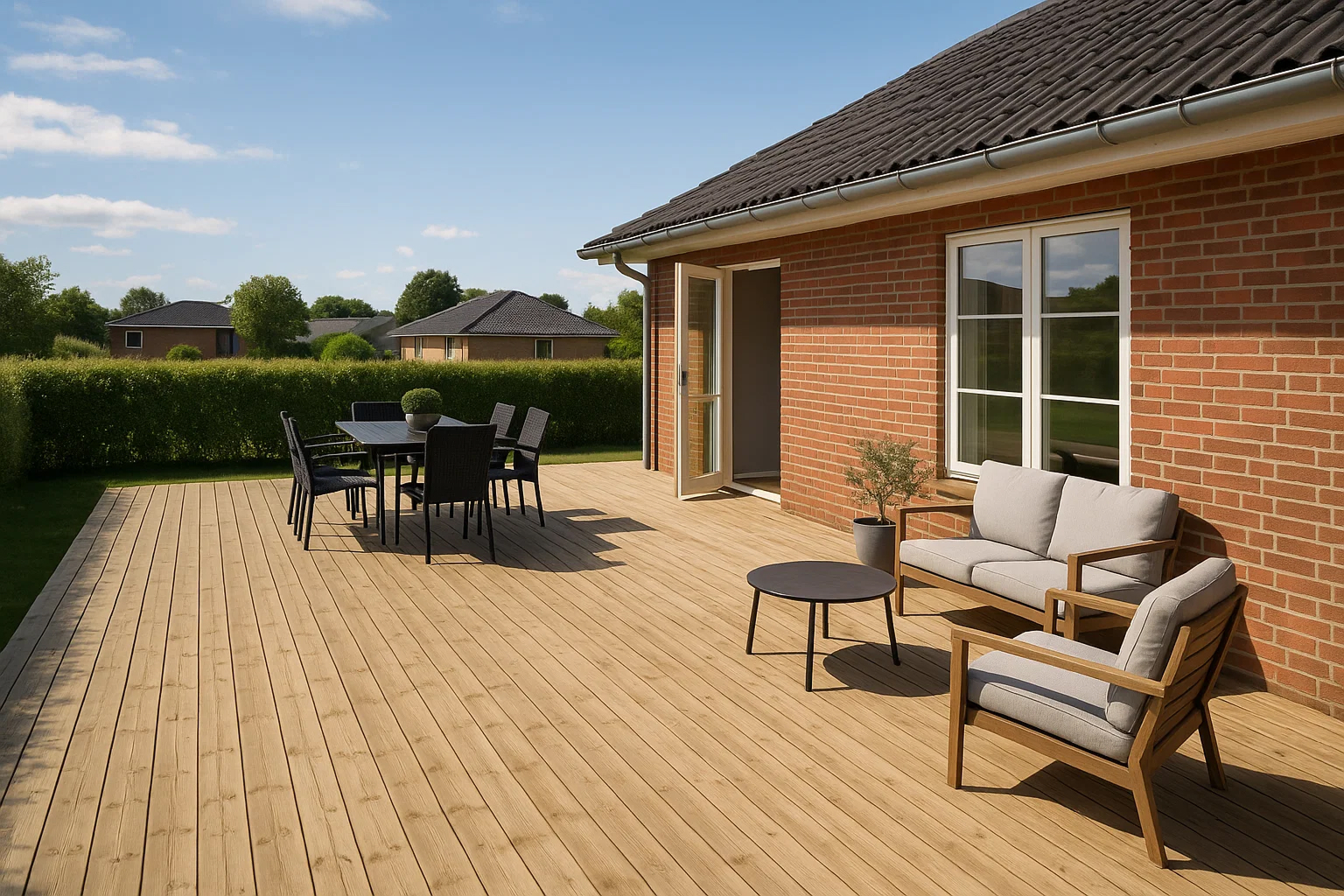 Kompositbrædder i en dansk have